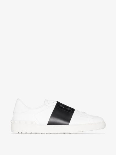 valentino garavani open leather sneakers