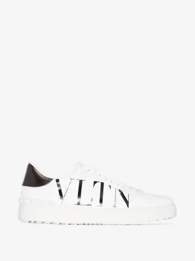 valentino open leather sneakers