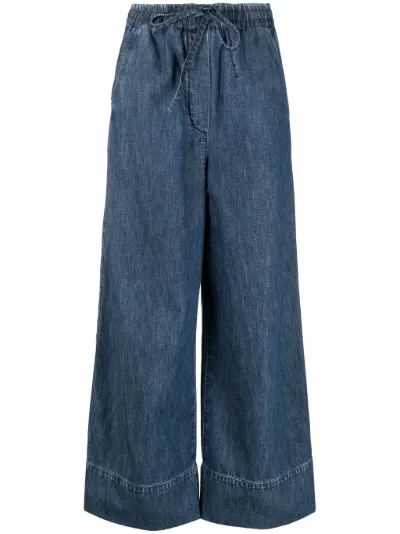 logo plaque wide-leg jeans | Valentino | Eraldo.com