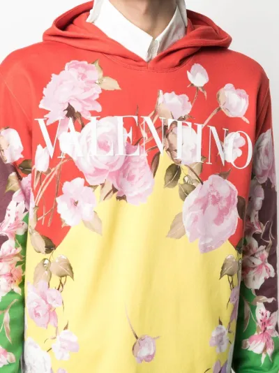rose print hoodie