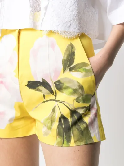 yellow tailored shorts