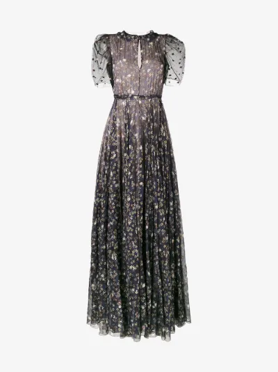 sheer sleeve maxi dress