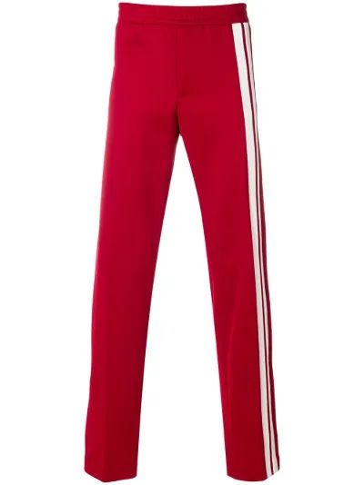 Valentino side stripe track pants red 