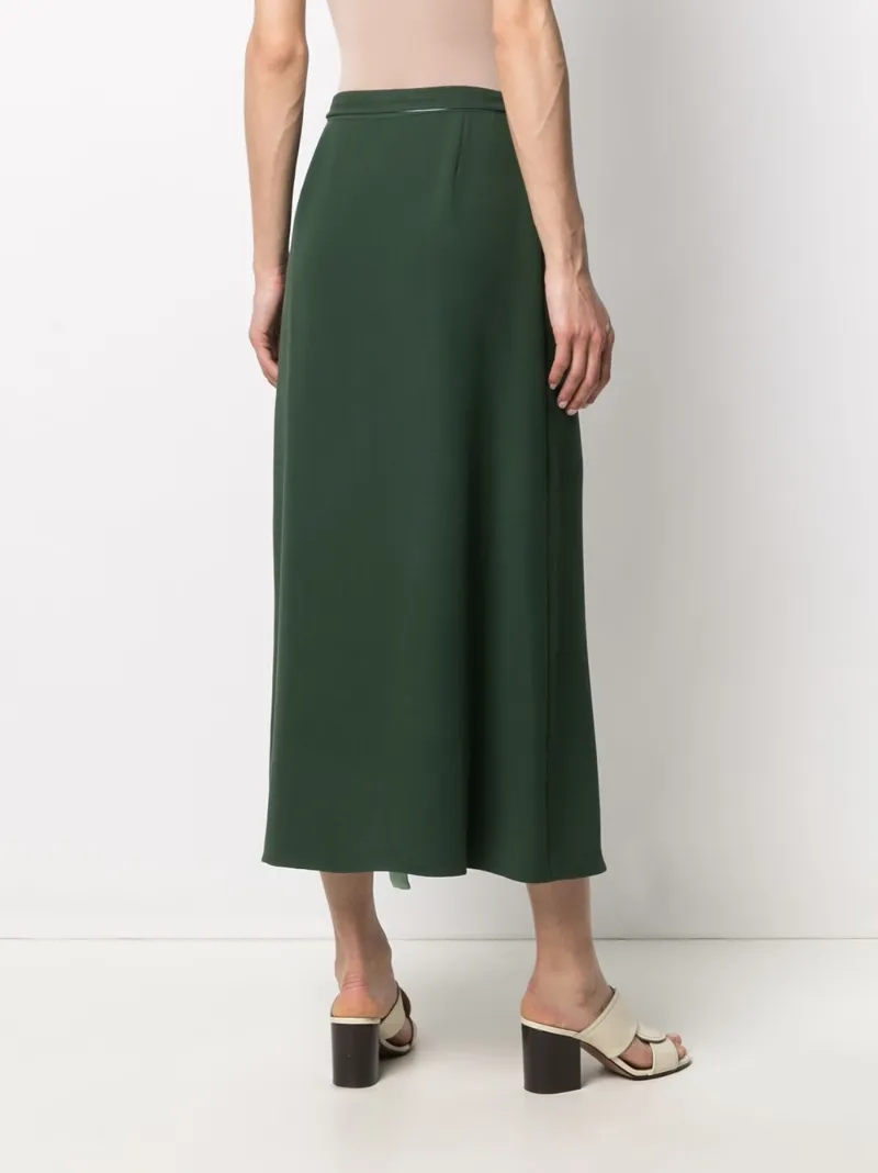 midi wrap skirt silk