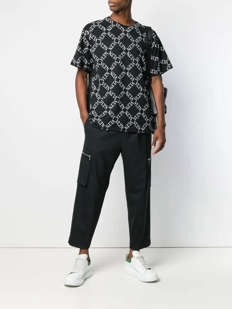 valentino grid t shirt