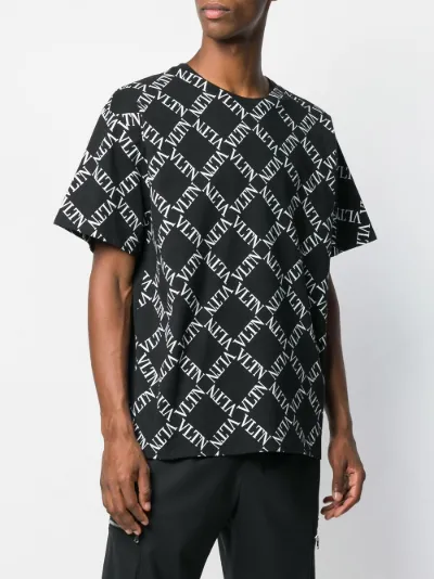 valentino grid t shirt
