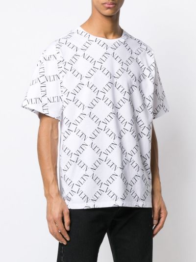 valentino grid t shirt