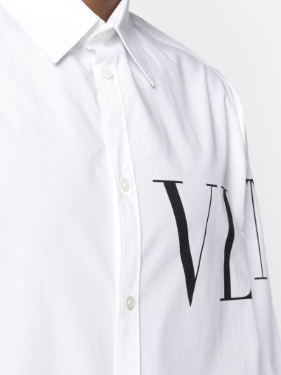 VLTN-print cotton shirt | Valentino ...