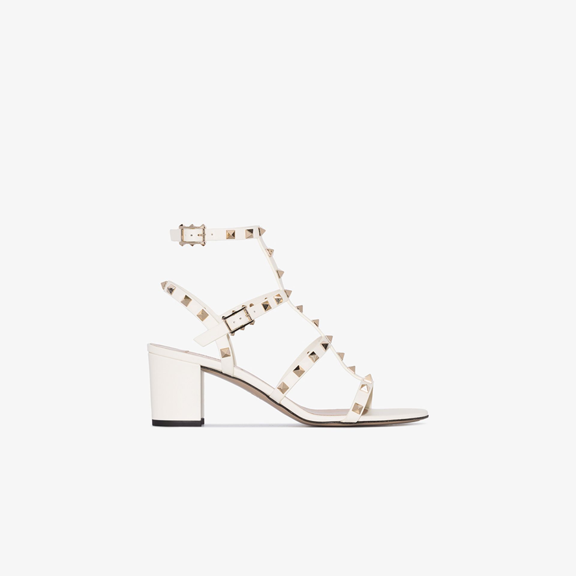 valentino white rockstud sandals