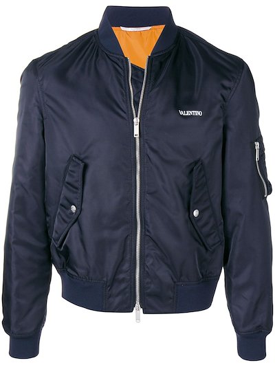 Valentino zipped bomber jacket blue MODES