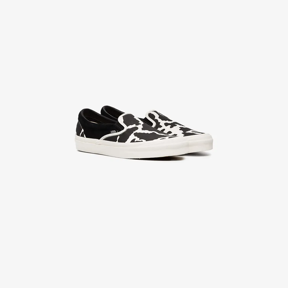 cow print slip on sneakers