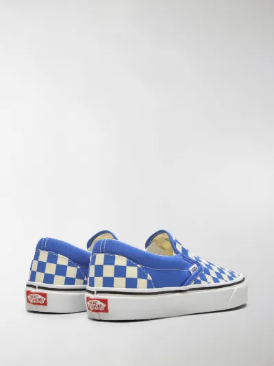 vans classic slip on checkerboard blue