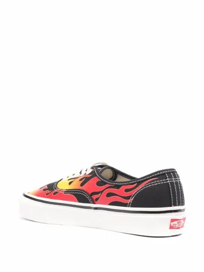 low top vans with fire