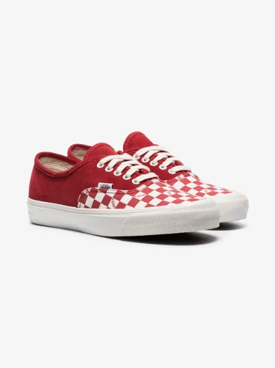 suede vans red