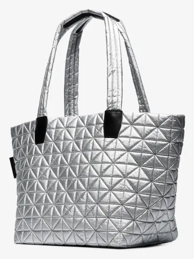 silver quilted bag