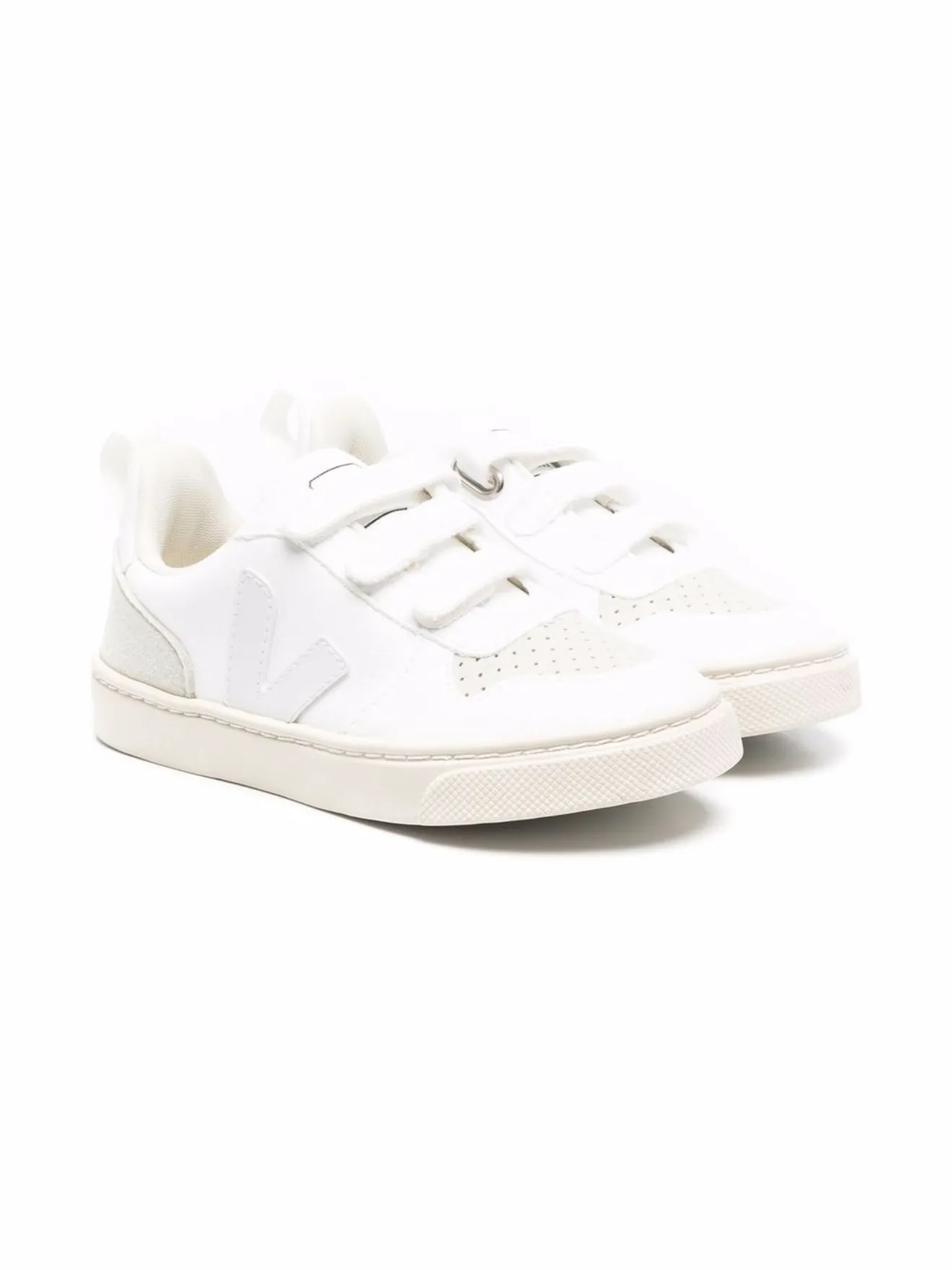 Veja Kids touch-strap faux-leather sneakers white | MODES