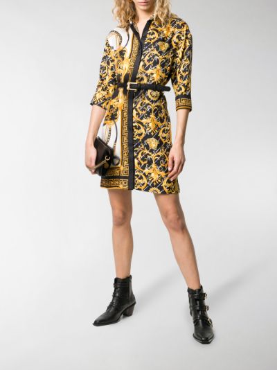 versace silk shirt dress