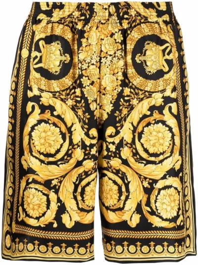 Barocco-print knee-length silk shorts | Versace | Eraldo.com