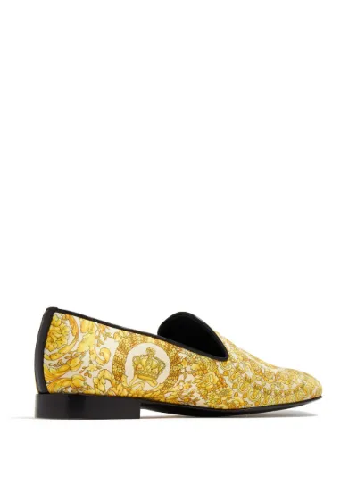 Versace Barocco print silk loafers Eraldo US