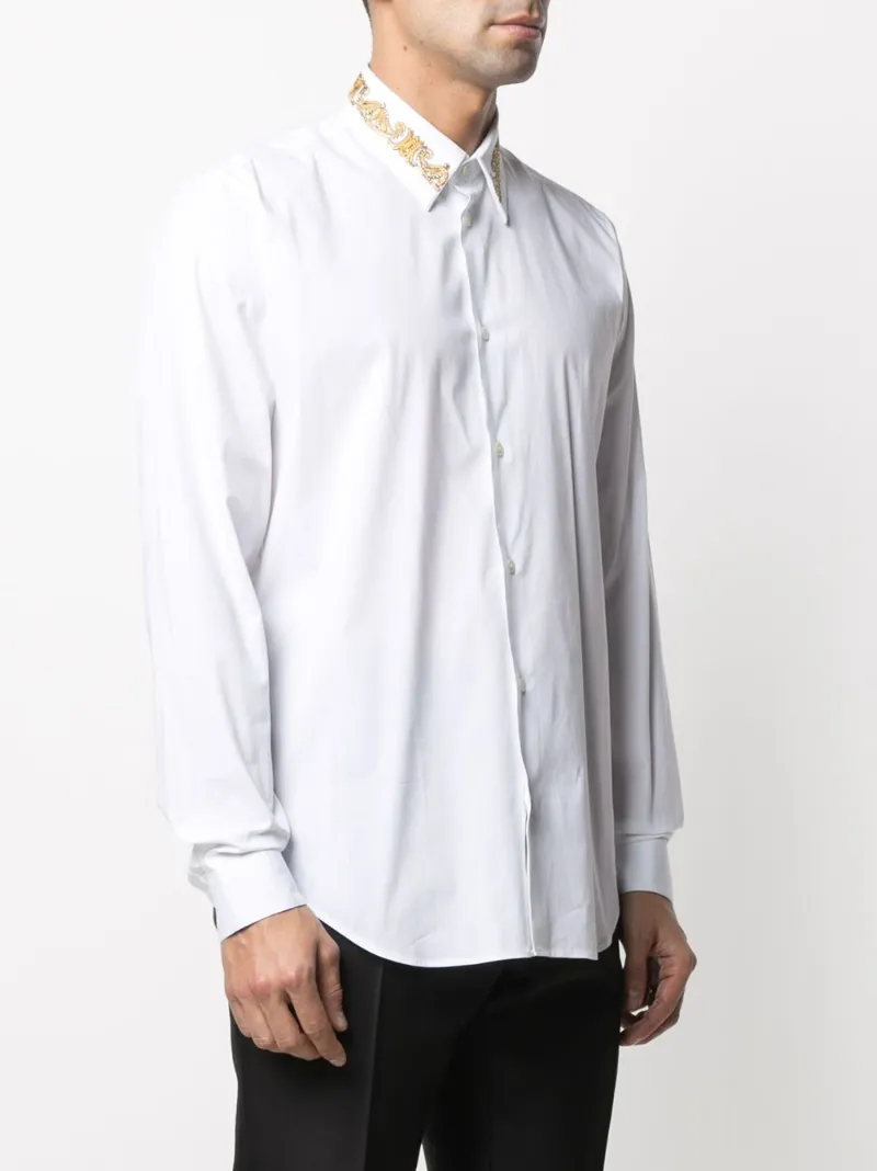 Versace baroque embroidered-collar 