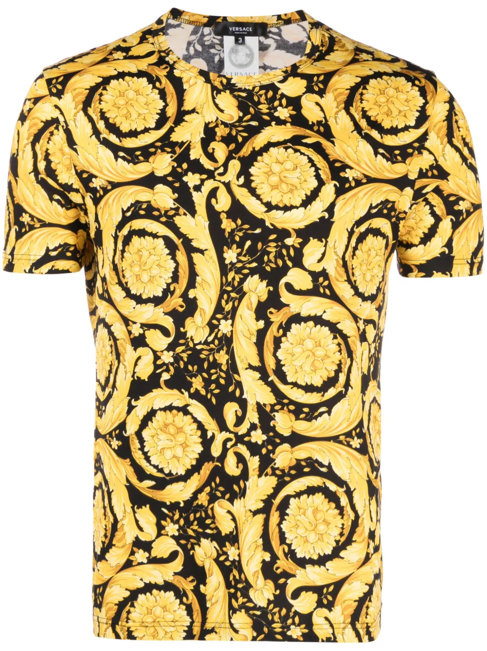 Versace Gold Medusa Head Print Fabric T-Shirt M Versace