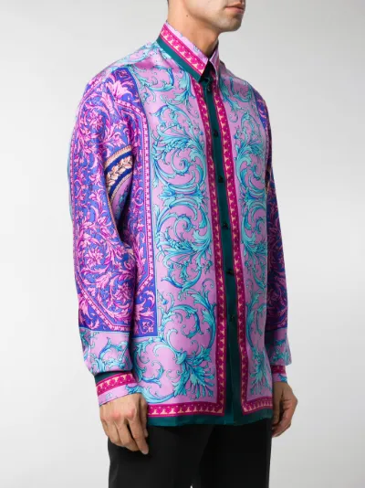 versace baroque print shirt