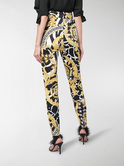 Versace Baroque-print skinny trousers 