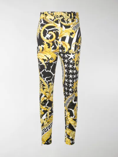Versace Baroque-print skinny trousers 