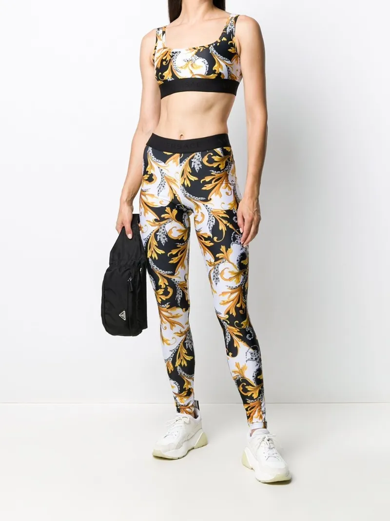Versace Baroque print workout leggings 