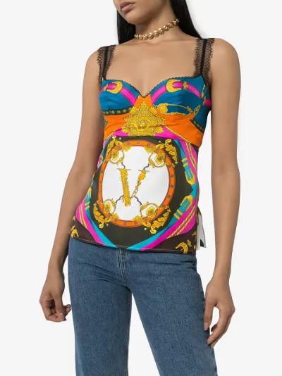 versace silk top