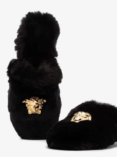 versace fur slippers