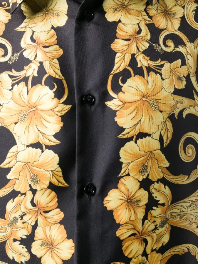 camicia versace nera e oro