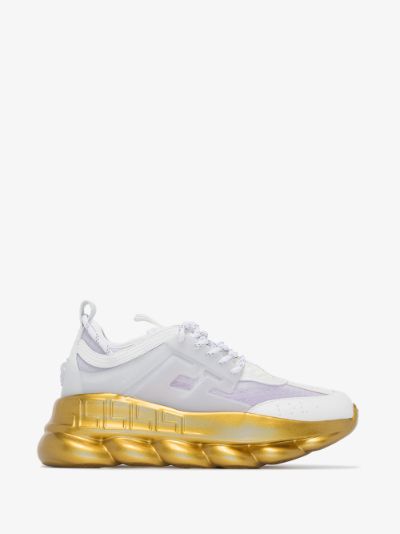 versace chain reaction sneakers gold