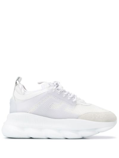 white chain reaction sneakers