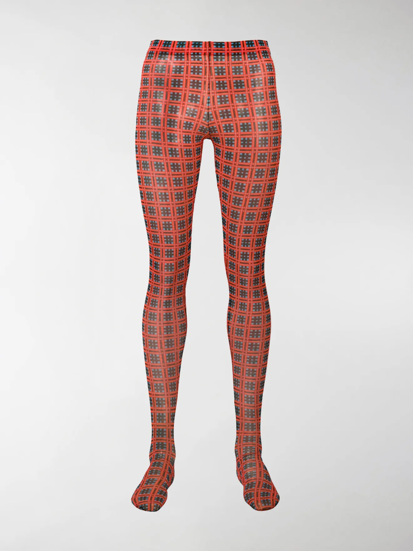 Versace check print stockings red | MODES
