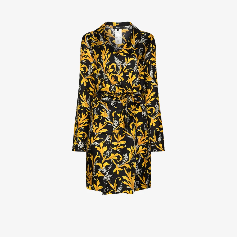 versace silk robe women's