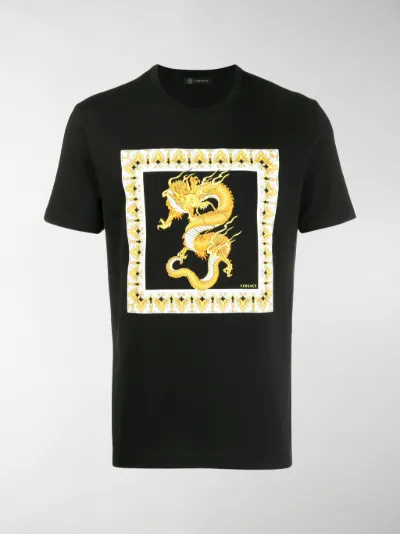 Versace dragon print T-shirt black | MODES