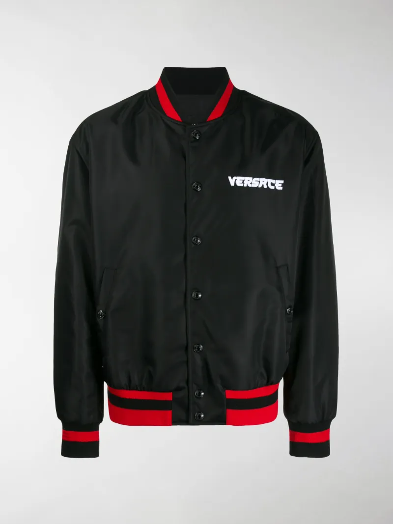 versace bomber jacket black