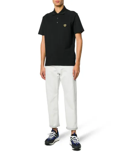 embroidered medusa polo shirt