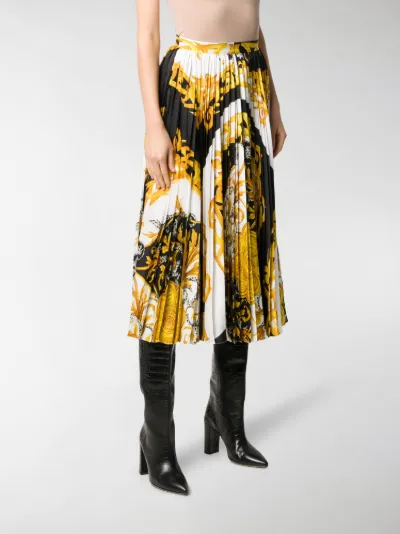 Versace Gonna midi Barocco con stampa nero | MODES