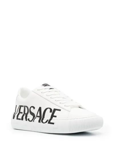 Versace Greca logo-print low-top sneakers white | MODES