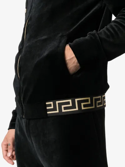 versace greco zip hooded sweatshirt