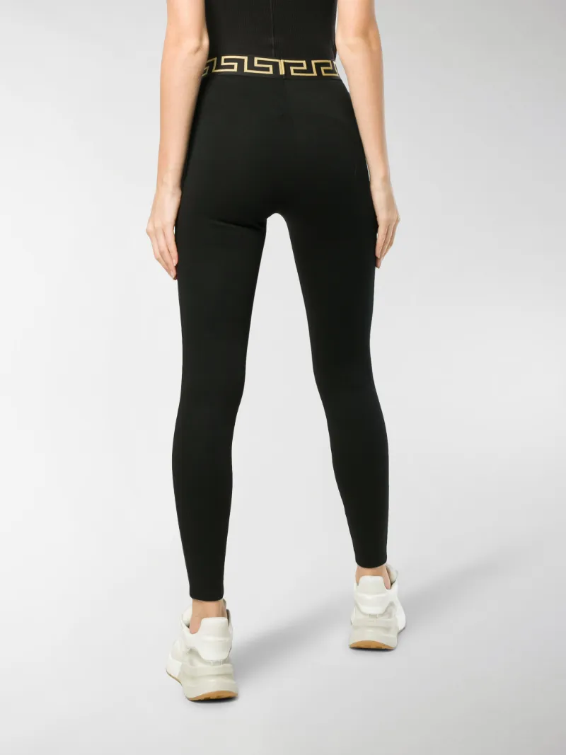 Versace Greek Key band leggings black 