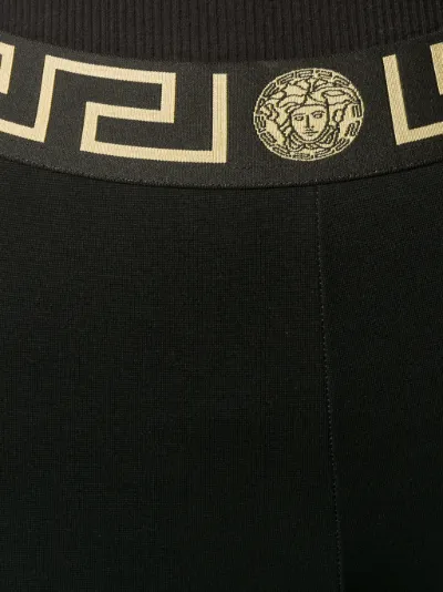 Versace Greek Key band leggings black 