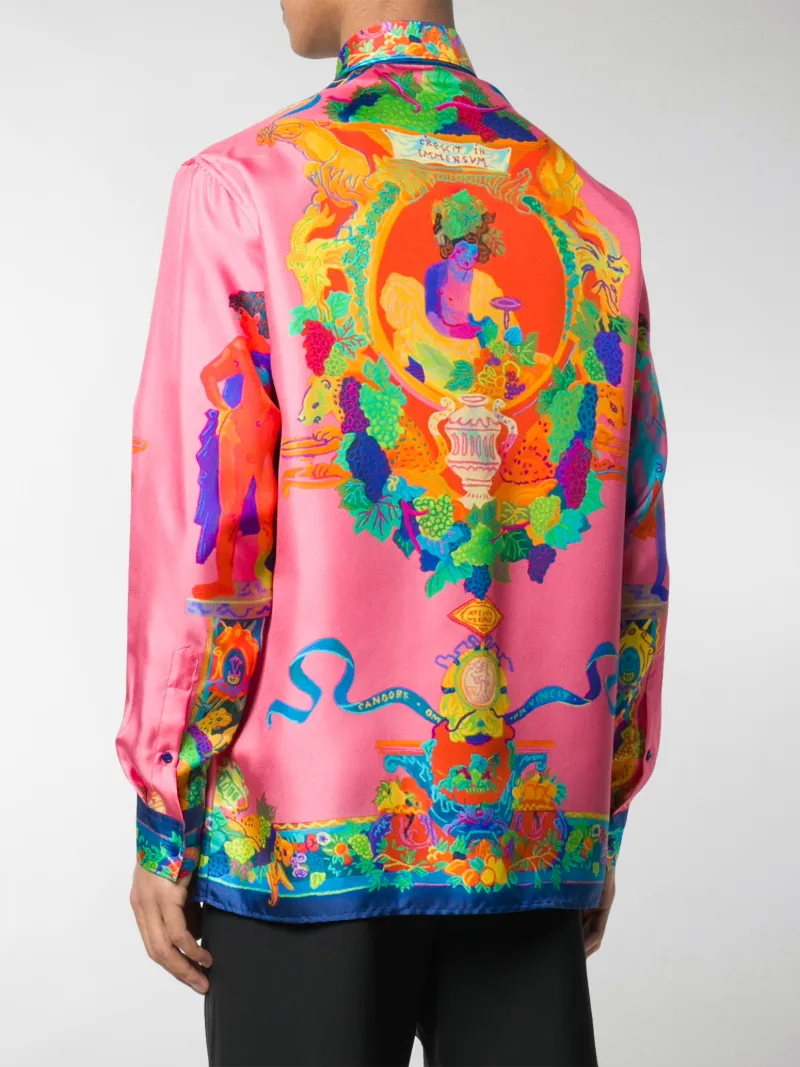 Versace Greek statue printed shirt pink 
