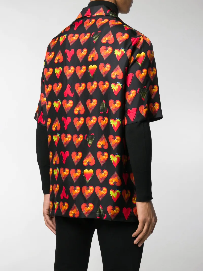 heart print shirt mens