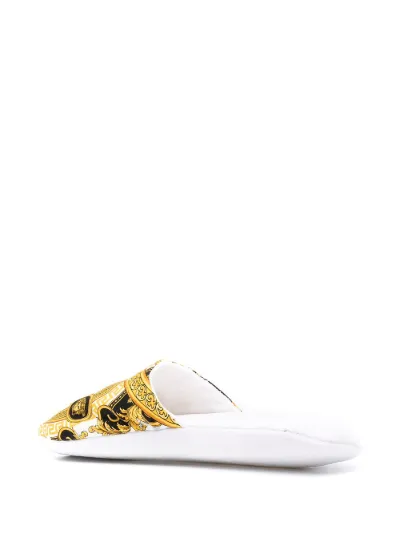 white versace slippers