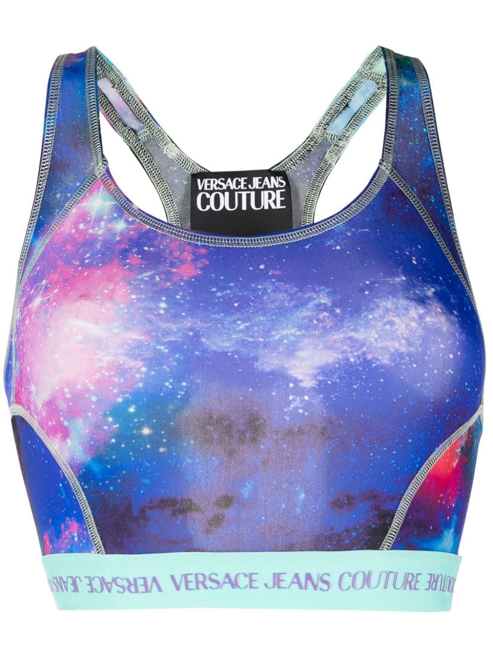 abstract-print sports bra, Versace Jeans Couture