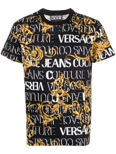 Barocco-print logo T-shirt | Versace 