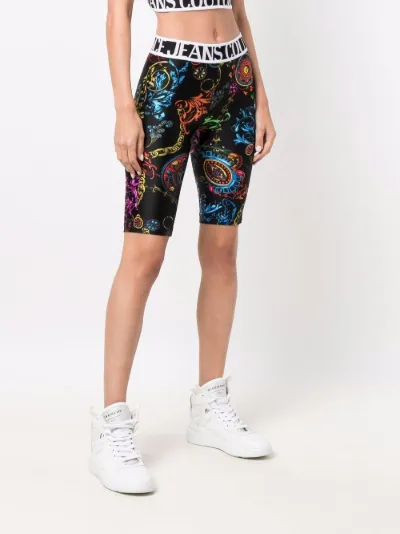 baroque-print short leggings | Versace 